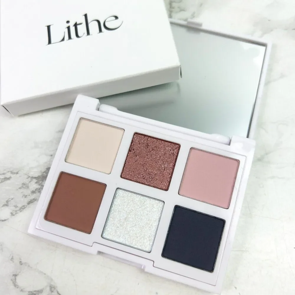 NIB Lithe Astral 6-Pan Eyeshadow Palette, Neutral Shimmer Metallic